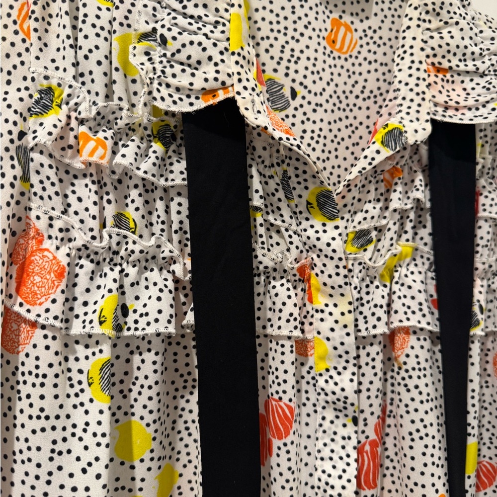 Zara Polka Dot Blouse with Colorful Accents - Picture 3 of 8